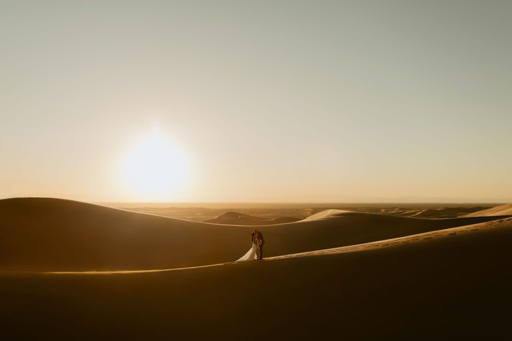 Elopement photo at Glamis Sand dunes in California