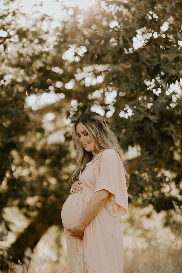 San Diego Maternity photos in pink dress